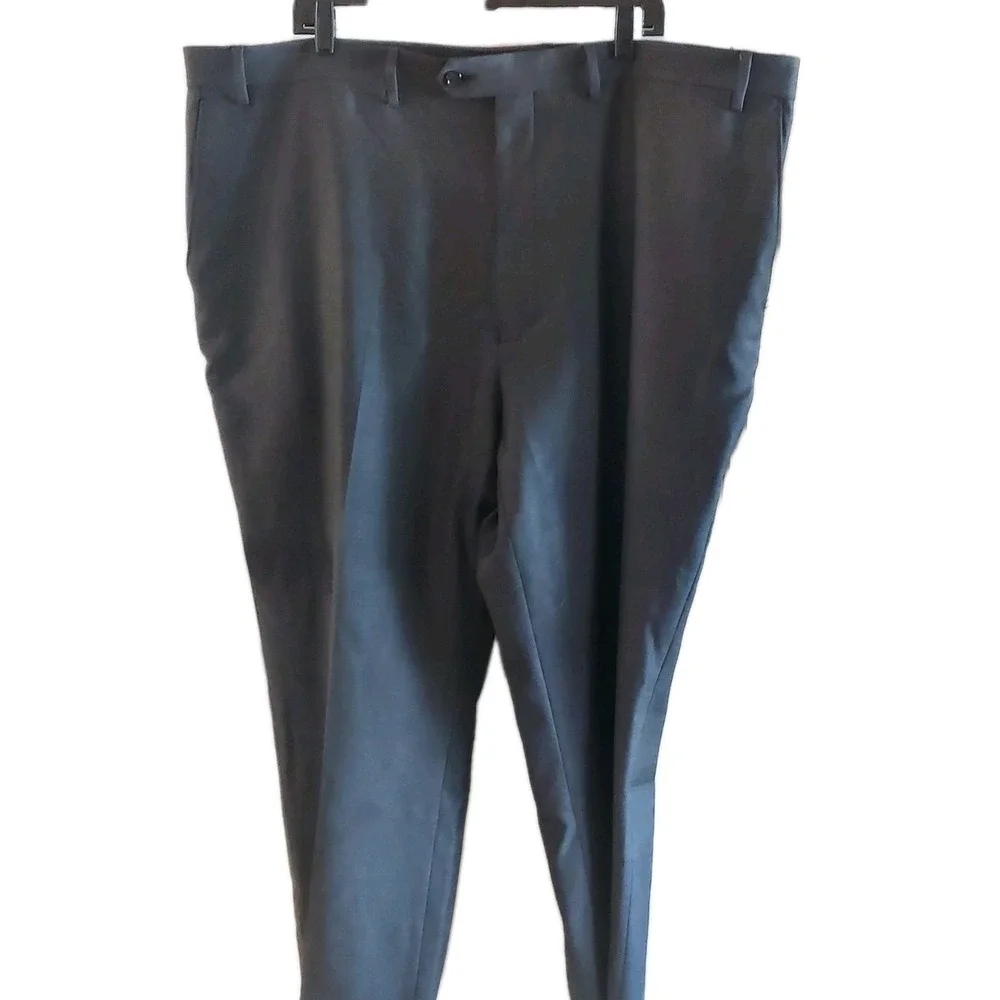 Vintage  Ralph Lauren Mens 48x26 Black 100% Linen Flat Front Suit  Pants‎